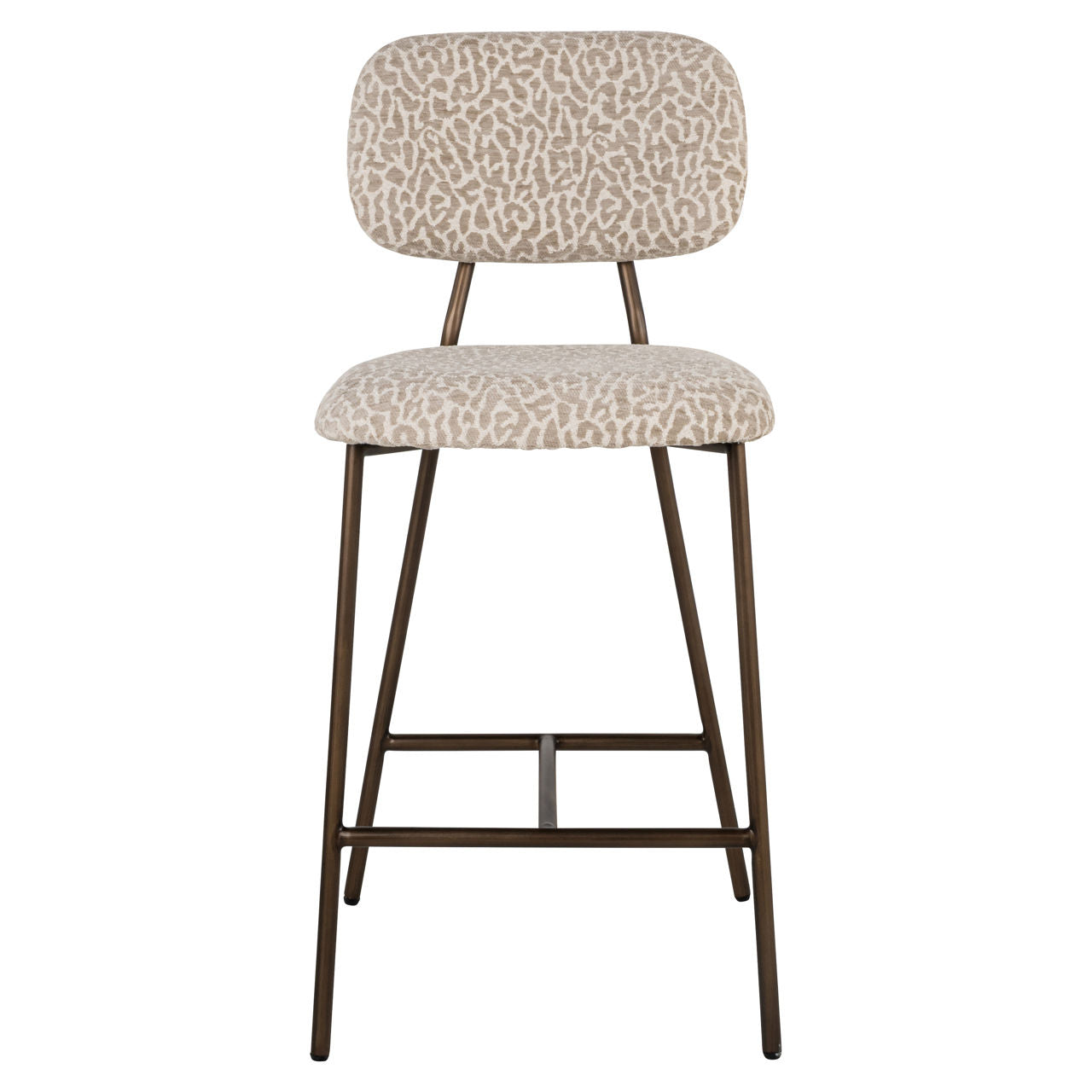 Counter stool Xenia beige leopard fire retardant (Set of 2)
